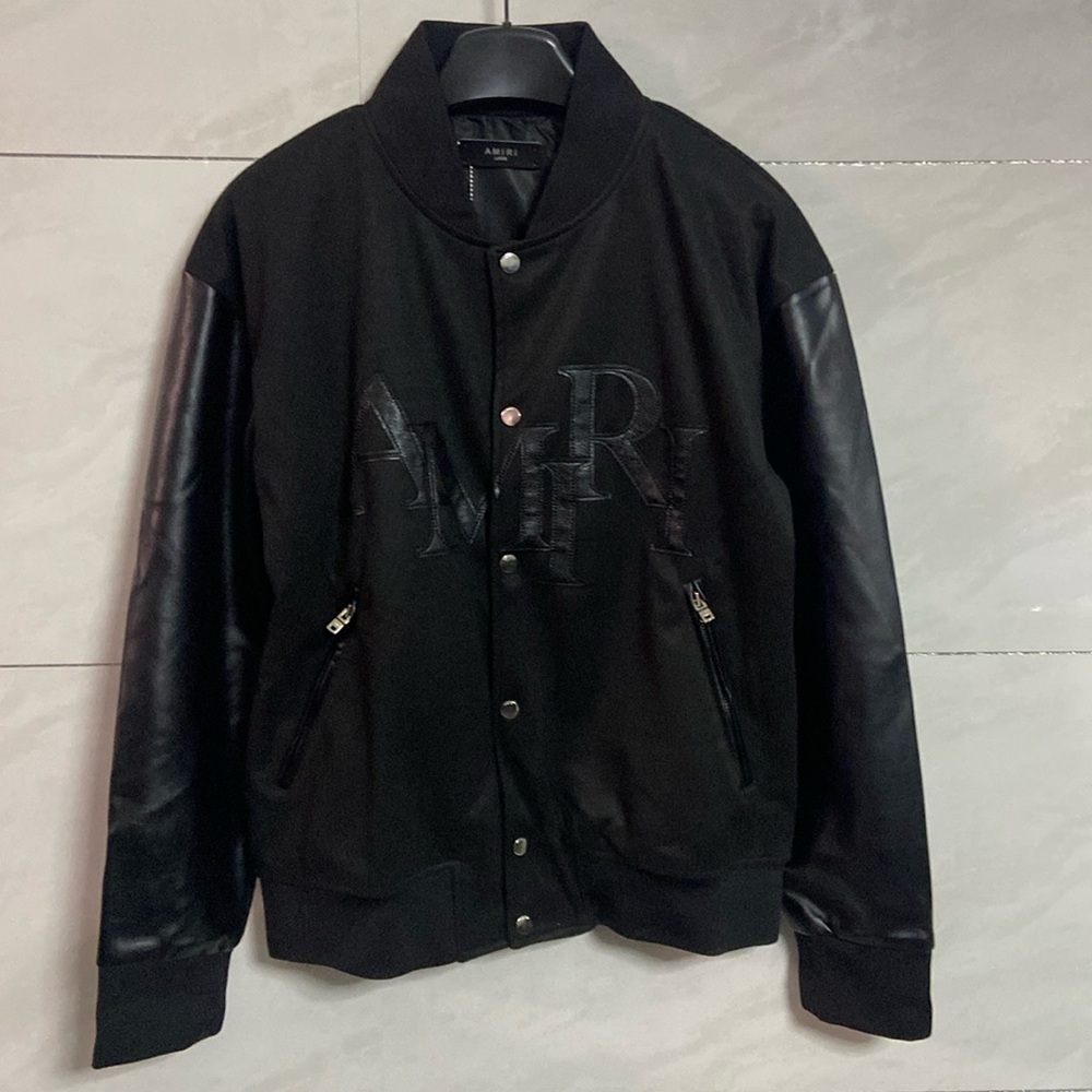 Amiri Staggered Logo Varsity Jacket